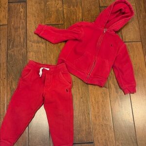 Polo ralph lauren kids sweat outfit. Hoodie with zipper and pants to match 4t